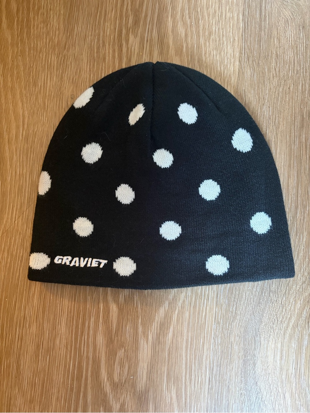 Black & White Polka Dot Knit Beanie